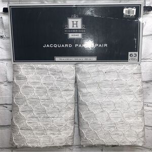 Jacquard Curtains Rod Pocket 2 Panels Gray 76” x 63”